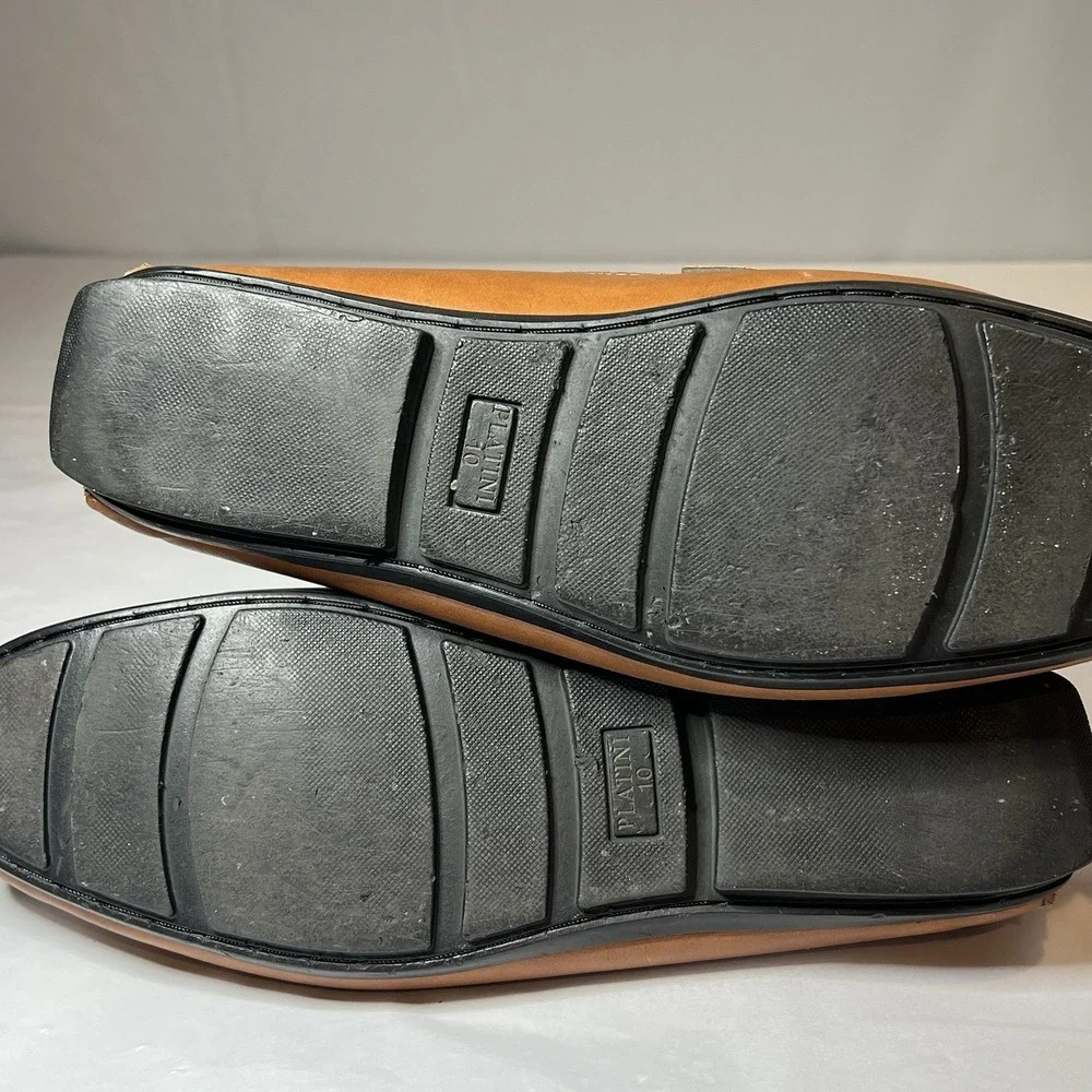 Platini Brown Men's Dress‎ Shoe Size 10 Slip On Loafer Moccasin
